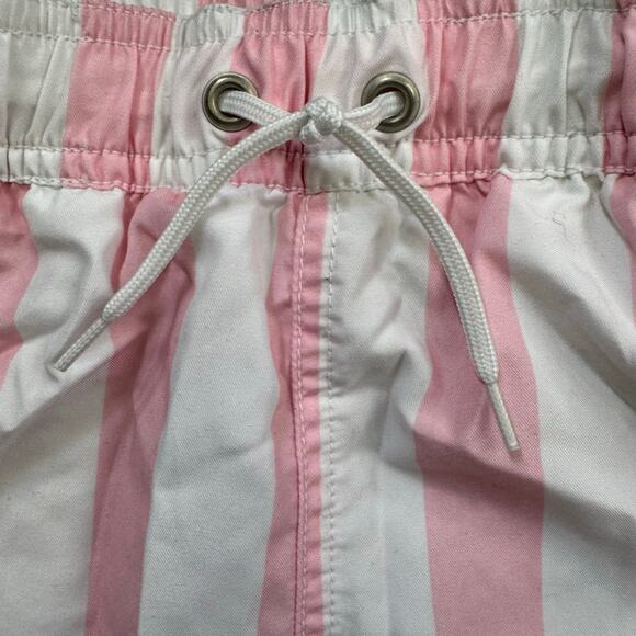 Janie & Jack Swim Boys Size 6 Striped White Pink Drawstring Pockets Summer Pool - Picture 3 of 12